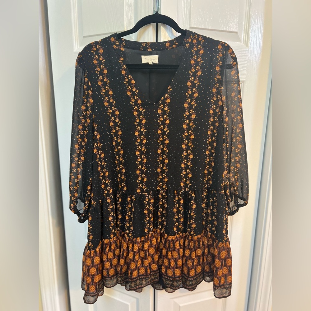 Mellóday Floral Tiered Tunic Dress